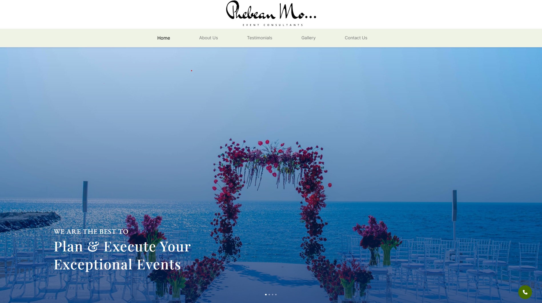 Phebean Mo Event Consultants website – slide 1